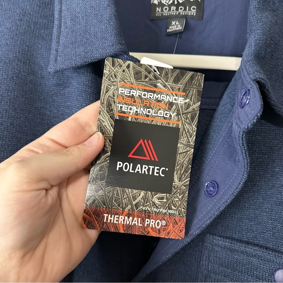 NEW J. Crew Dark Blue Nordic Polartec Sweater Fleece Shirt Jacket Shacket XL - Picture 5 of 7